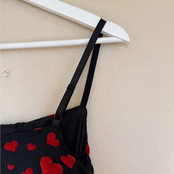 Dolls Kill Sugar Thrillz Burnout Velvet Heart Dark Romantic Ruched Mini Dress XS - Picture 2 of 5